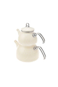 Crystal Cream Enamel Midi Teapot Set