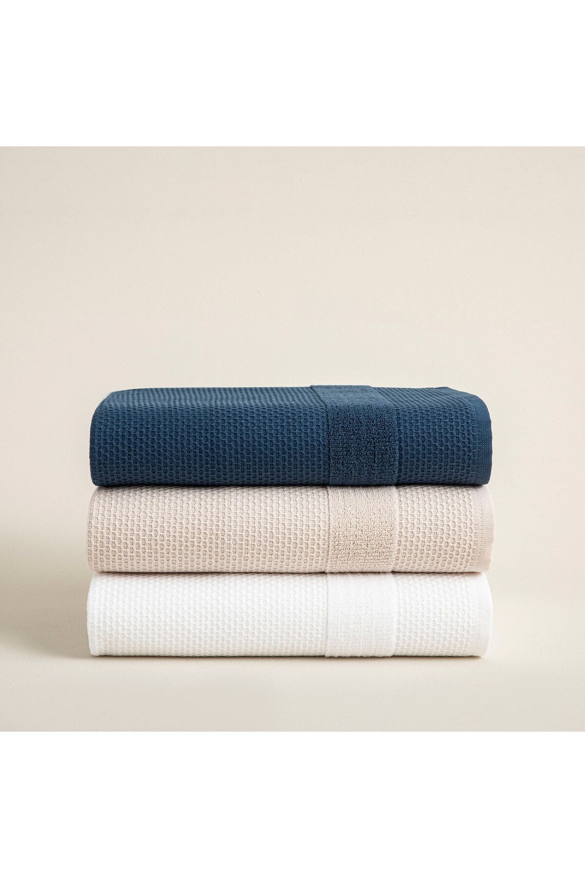Sobeska Face Towel Set of 3 50x80 Cm White/Blue