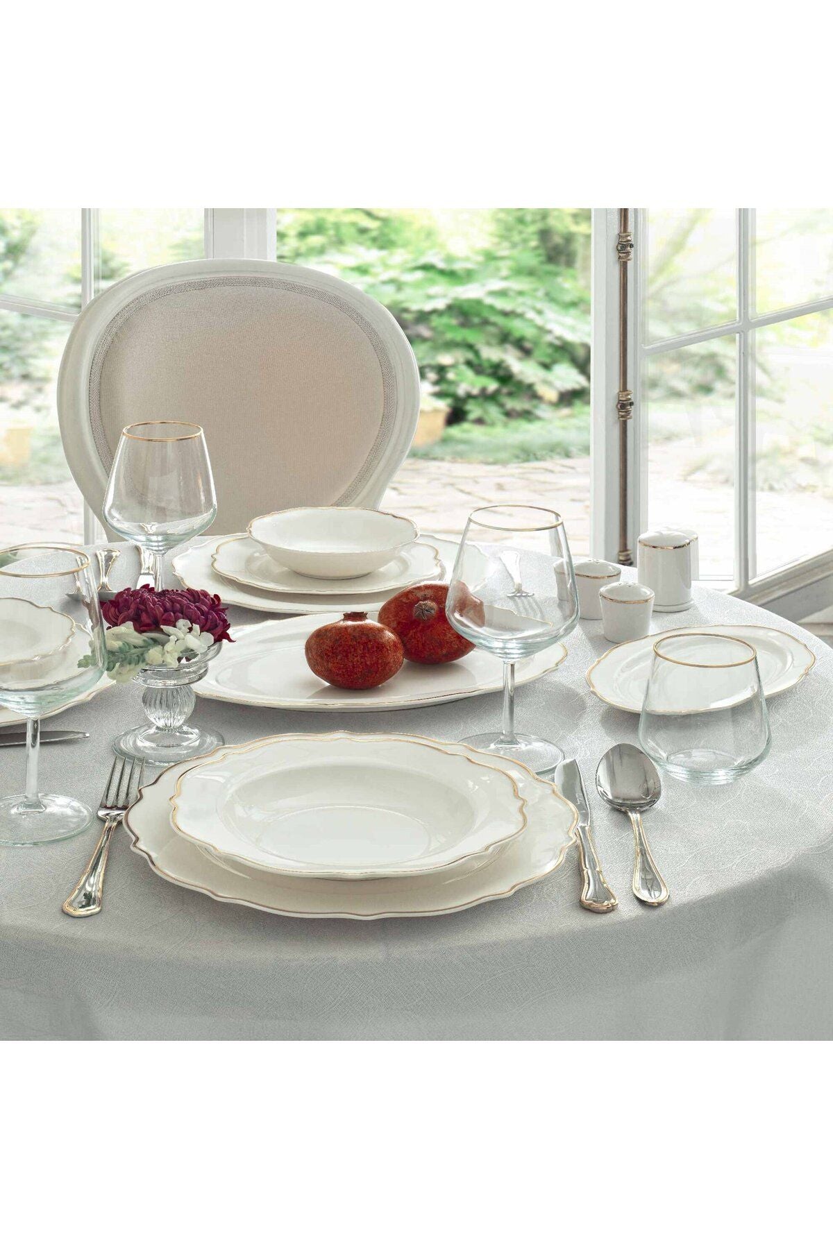 Daria Gold 58 Pieces 12 Seater Dinnerware Set