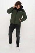 Men's Cappuccino Zipper Puffer Coat - Otto