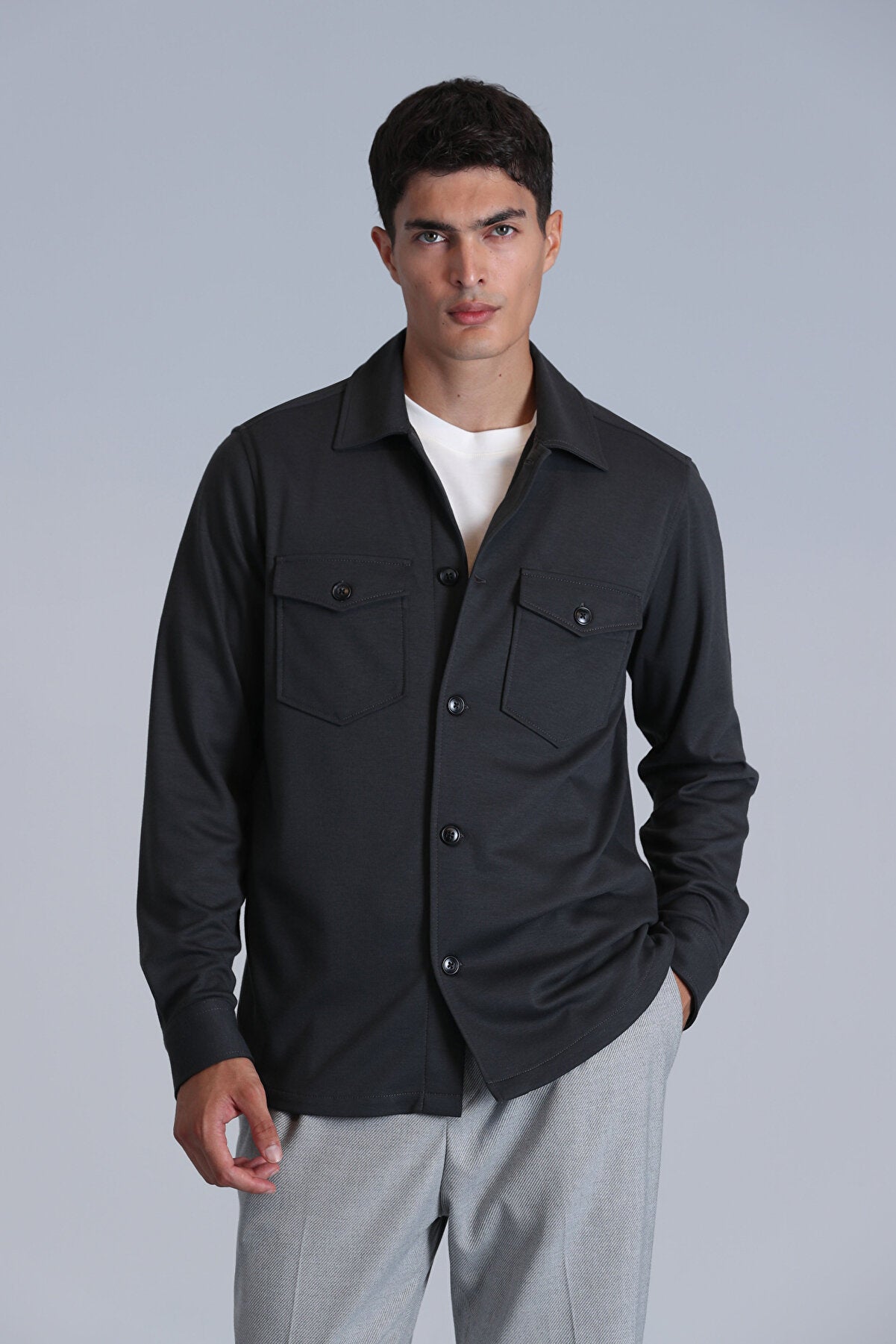 Cameron Erkek Basic Gömlek Slim Fit Haki