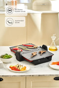 Crust Grill Toast Grill and Toaster 6 Slices Red