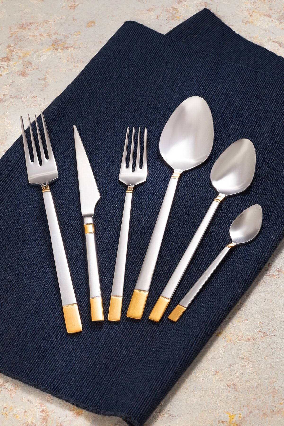 Elegance Duru Gold 84 Pieces 12 Seater Luxury Box Fork Spoons Knife Set