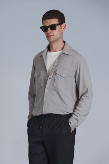 Cameron Erkek Basic Gömlek Slim Fit Bej