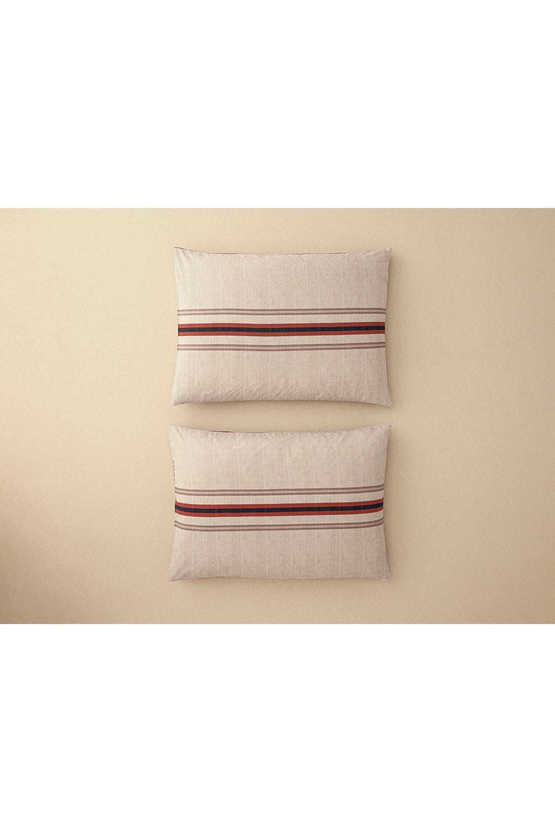 Timeline Digital Printed Soft Cotton 2 Piece Pillow Cover 50x70 Cm Terracotta