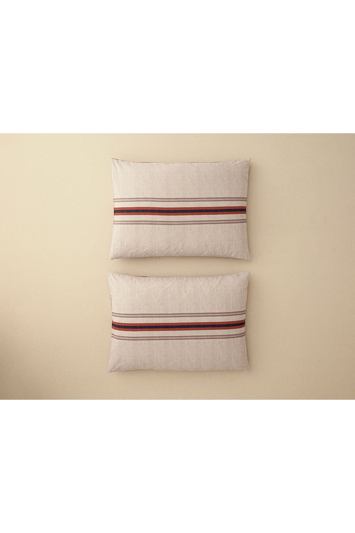 Timeline Digital Printed Soft Cotton 2 Piece Pillow Cover 50x70 Cm Terracotta