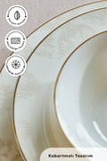 Elegance Bone Siena 53 Pieces 12 Seater Dinner Set Gold