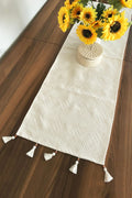 Handmade Natural Bulldog Cloth Authentic Organic 100% Cotton Tassel Runner