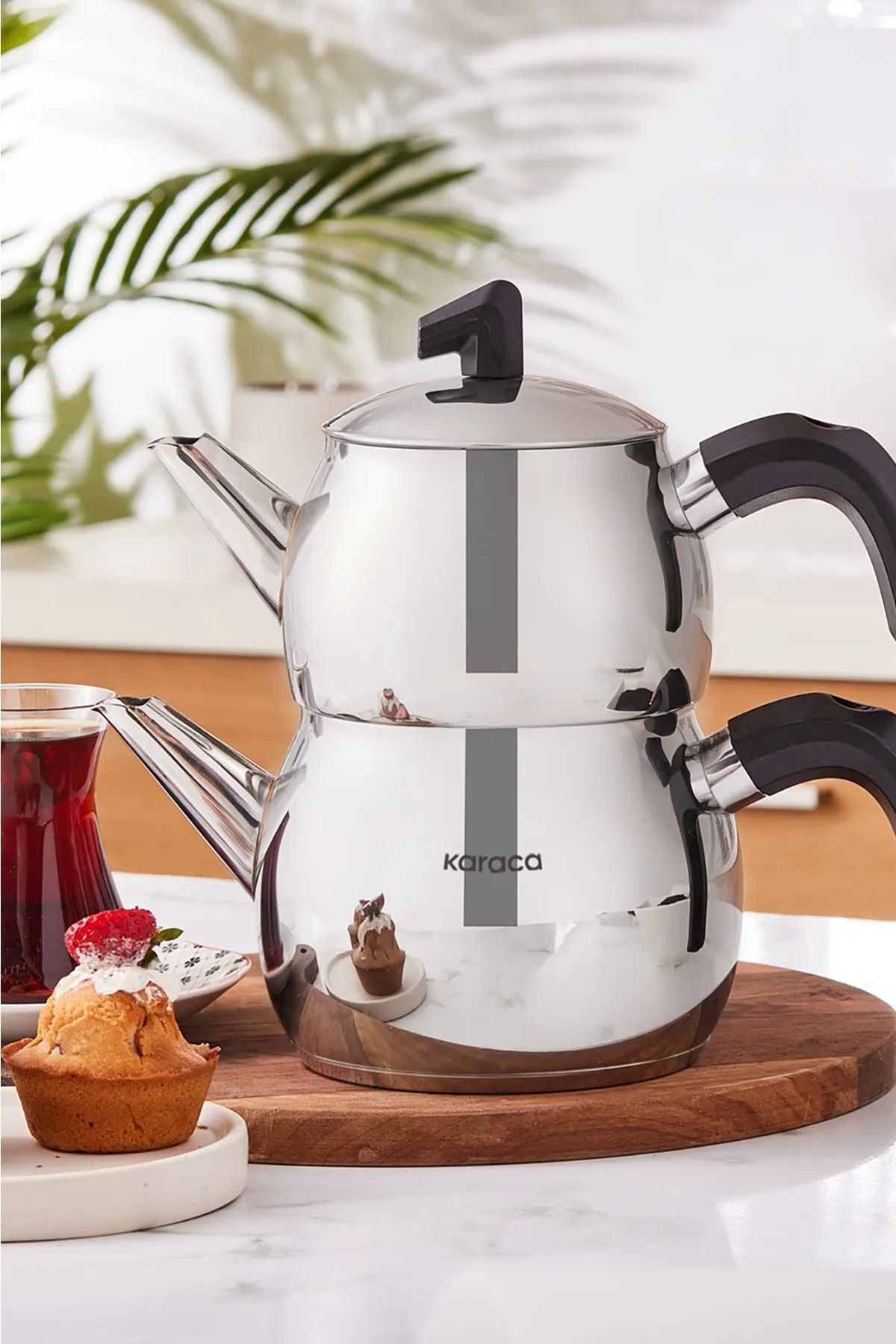 Belinay Induction Base Midi Black Teapot Set