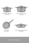 Swiss Crystal 7 Piece Cookware Set Gray