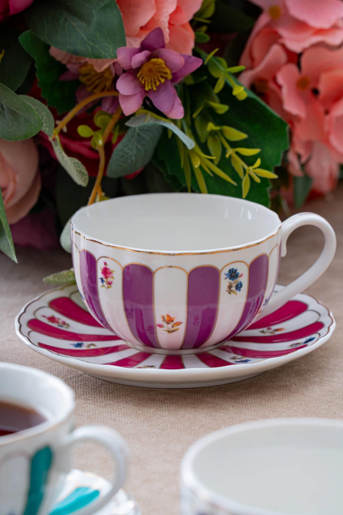 Marlowe Colored Tea Cup Set for 6 Persons - 220 ml