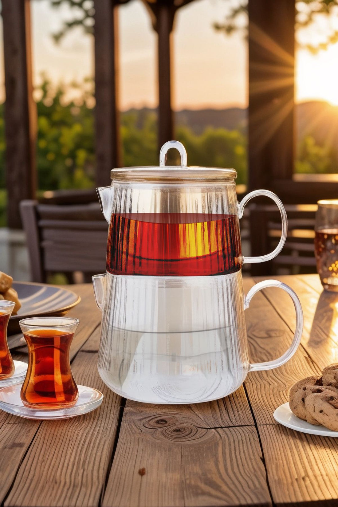 Aqualine Borosilicate Glass Midi Teapot