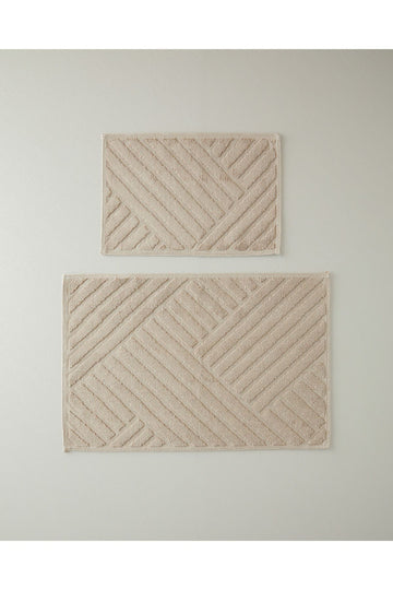 Linea Cotton Curl Bath Mat Set Beige