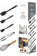 Fugazi Heat Resistant Fireproof Non-stick Silicone Spatula Set 5 Pieces Black