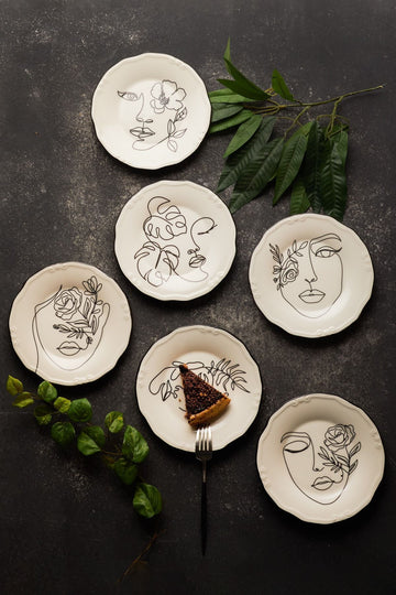 Face 6 Person Cake Set