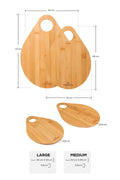 Drop 2 Pieces Bamboo Cutting Board 28/33 Cm