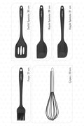 Hidalgo Heat Resistant Fireproof Non-stick 5 Piece Silicone Baking Serving Set Black