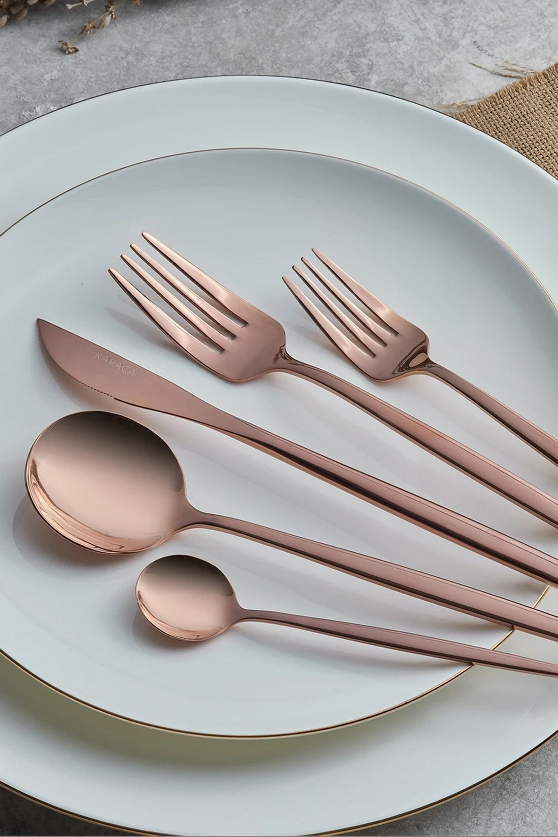 Orion Rosegold 30 Pieces 6 Person Fork Spoons Knife Set