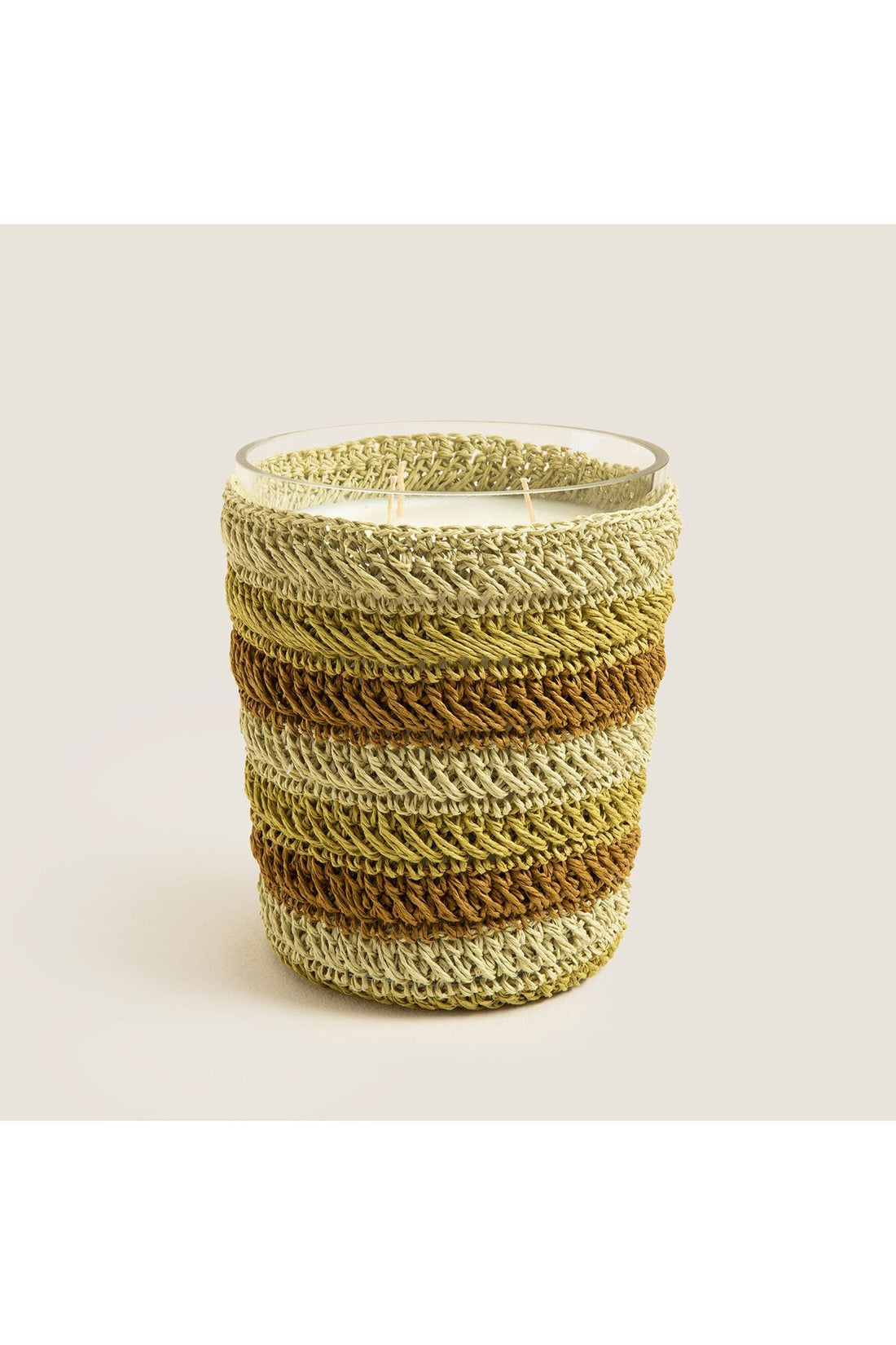 Boho Tropic Crochet Scented Candle 14x17 cm Green
