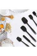 Drongo Heat Resistant Fireproof Non-stick Silicone Spatula Set 6 Pieces Black