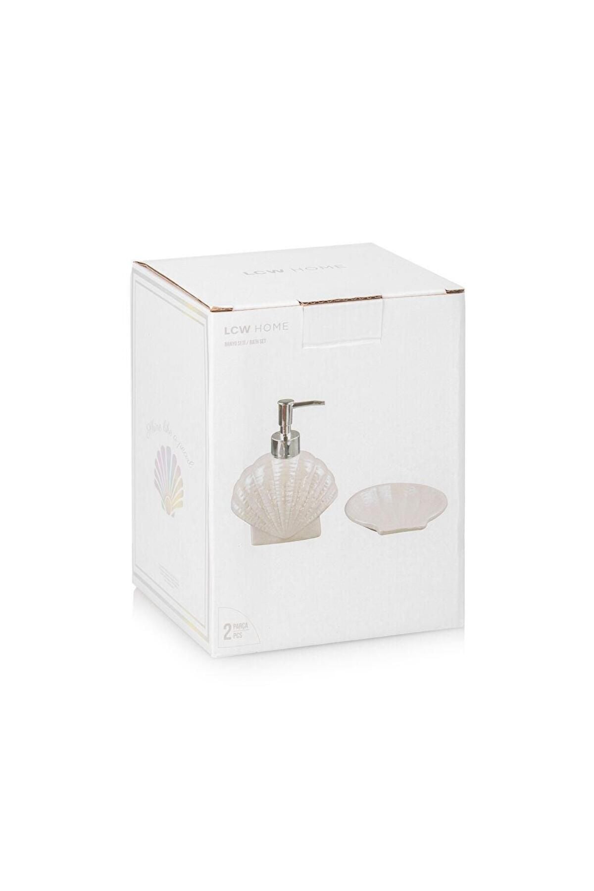 LCW HOME Patterned Ceramic Bathroom Set of 2