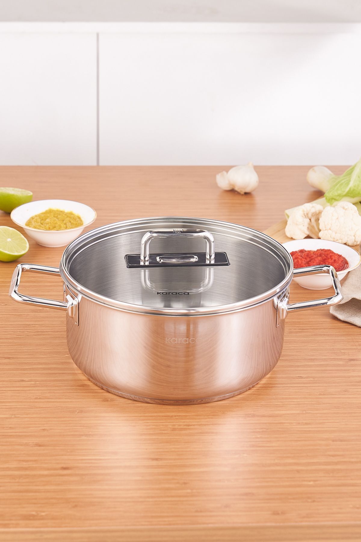 Grace Induction Base Steel Cookware 22 cm 3.8 Liter