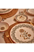 Indian Porcelain 26 Piece Breakfast Set Burgundy