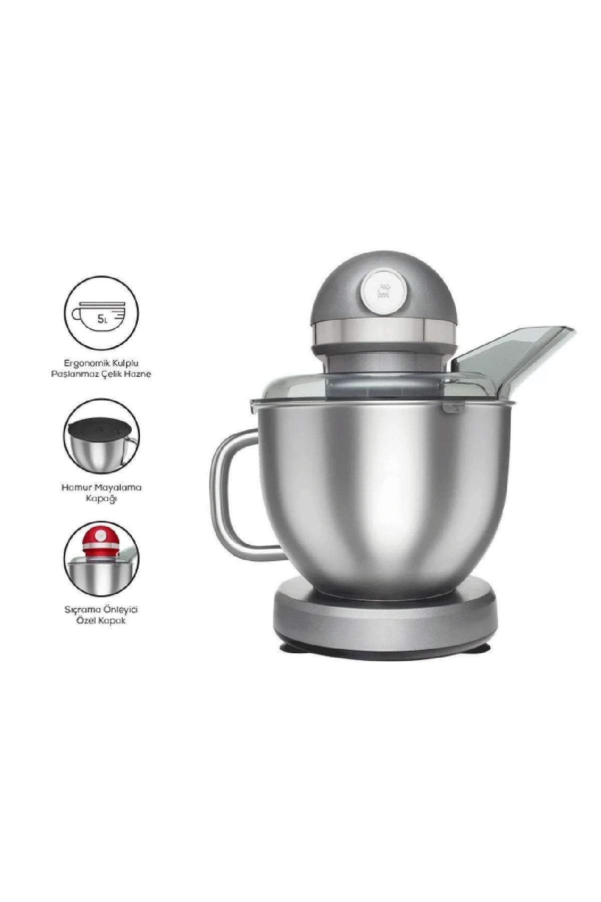 Mastermaid Chef Pro Double Lever Stand Mixer Galaxy Grey 1750 W