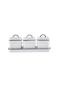 Deny Line 3-Piece Condiment Set with Stand Silicone Lid