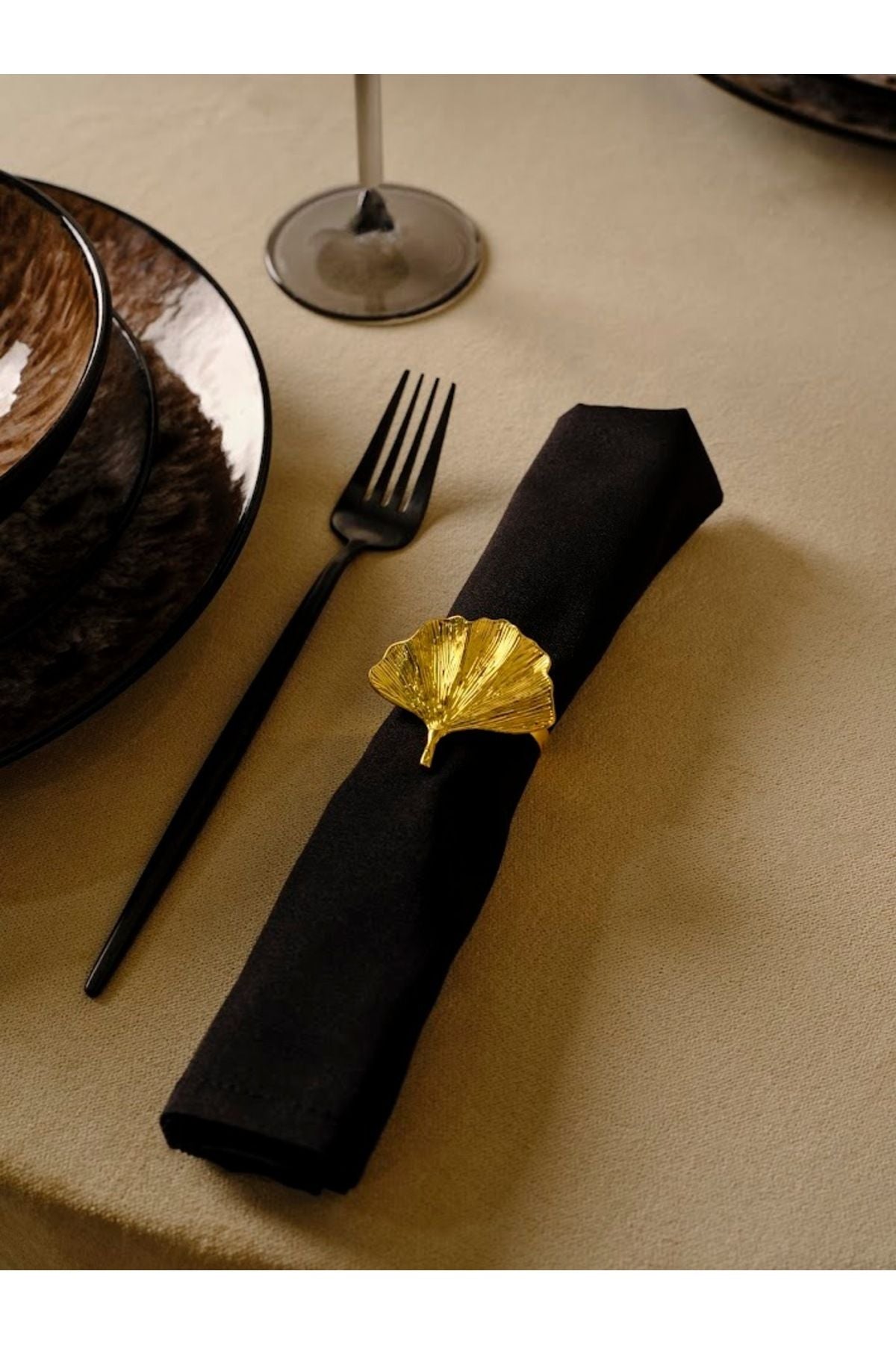 Karaca Ginko 2-Piece Napkin Ring Gold