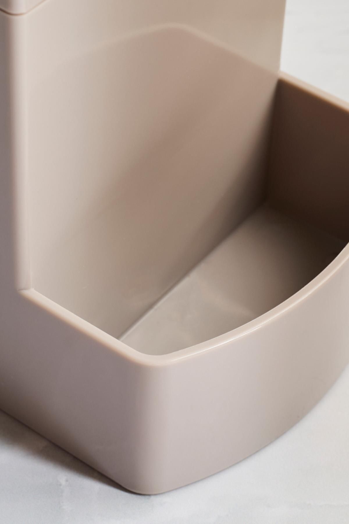 Barton Taupe Kitchen Liquid Soap Dispenser Acrylic with Sponge