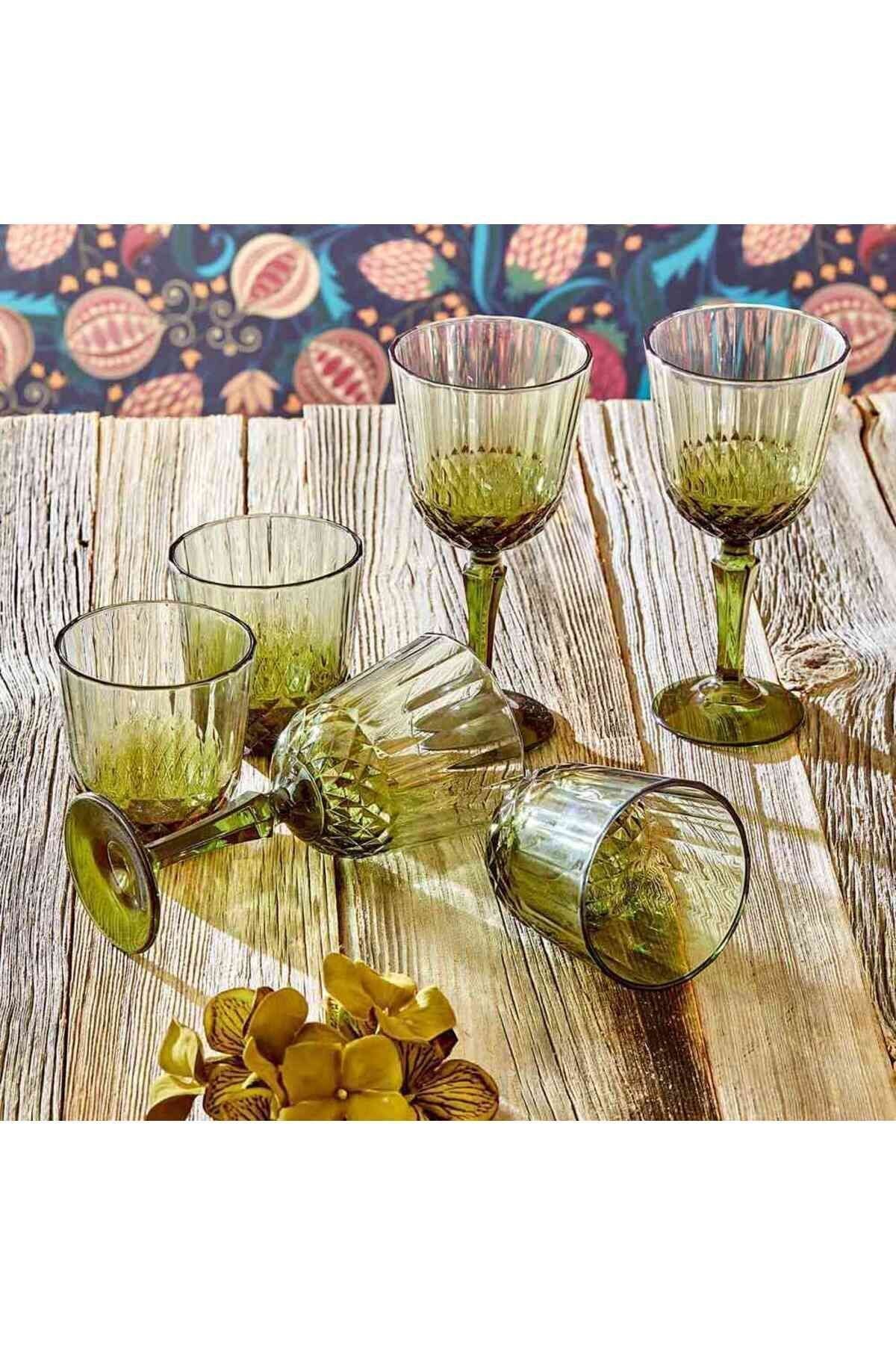 STD Colore Cutting Glass-Glasses Set of 12 Green Classic