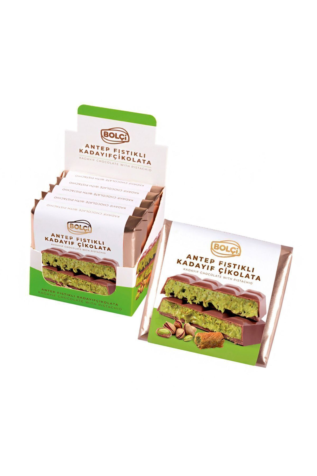 Pistachio Pistachio Kadayıf Filled Milk Chocolate 100g