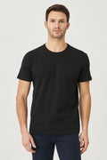 Men's Black 100% Cotton Slim Fit Slim Fit Crew Neck Basic T-Shirt