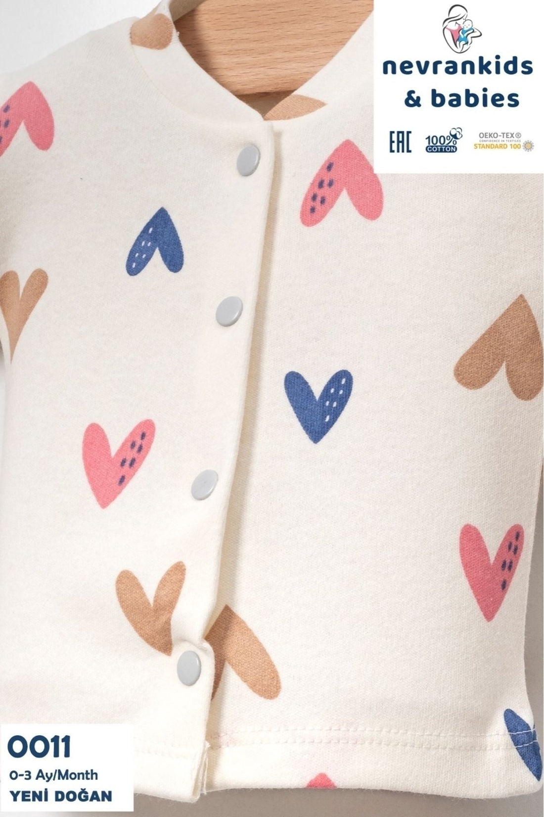 Baby Girl Newborn Colorful Heart Cream 5 Pcs Hospital Outlet Set - Yeni Doğan - Beige - 772350207-newborn