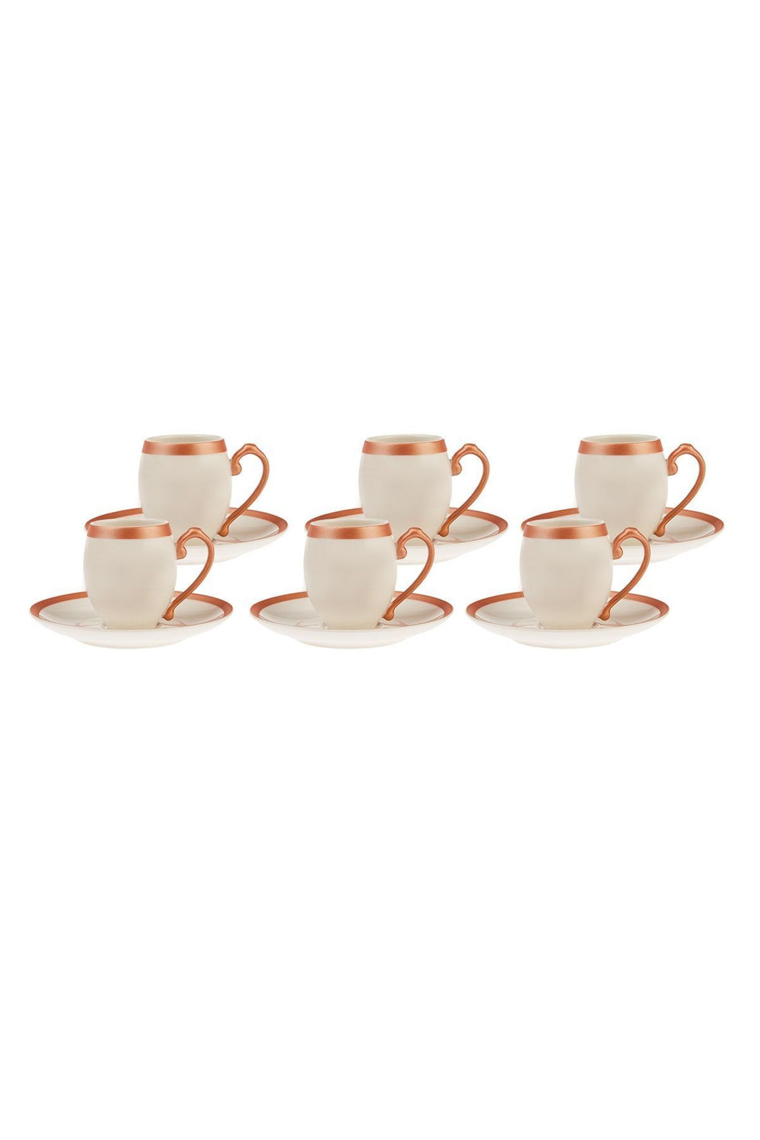 Iznik Copper 6 Person Coffee Cup Set 90 ml