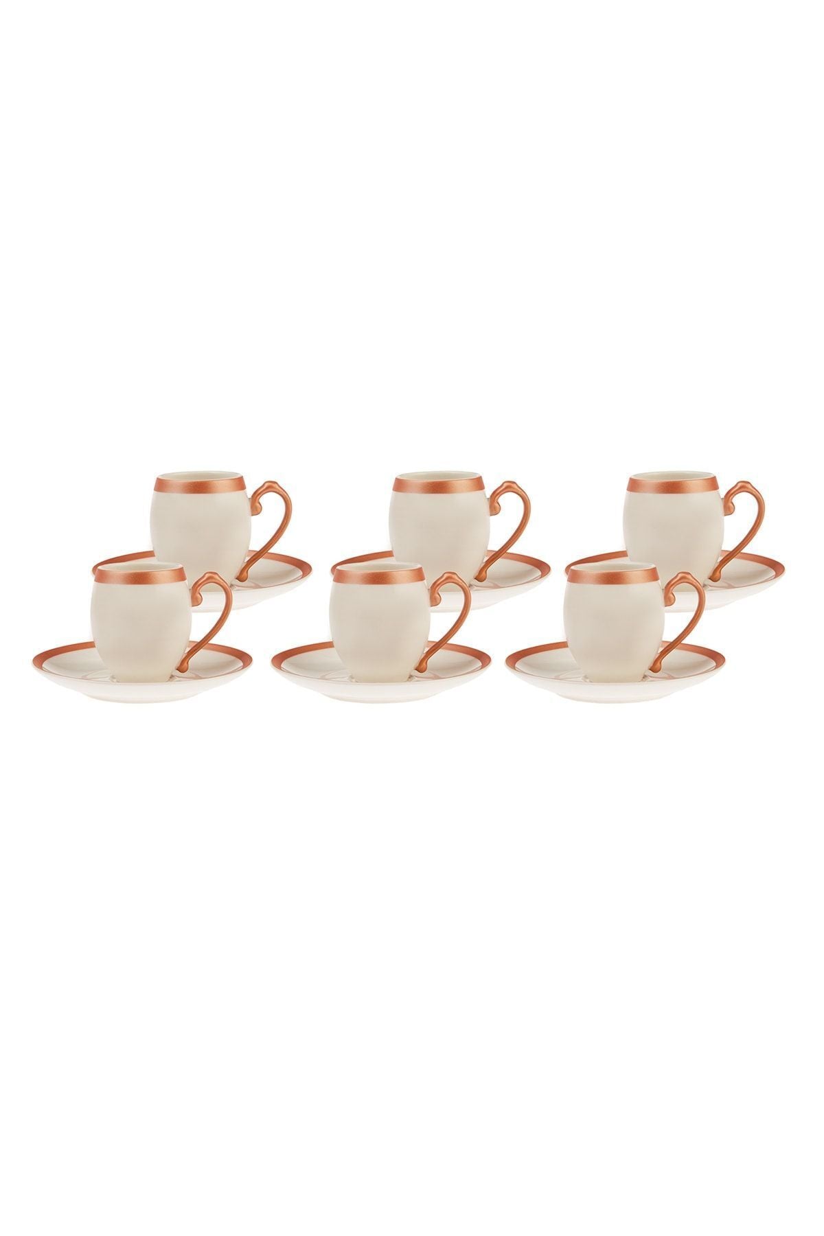 Iznik Copper 6 Person Coffee Cup Set 90 ml