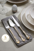 Lalezar Gold Simple 12 Seater 84 Piece Box Fork Spoons Knife Set