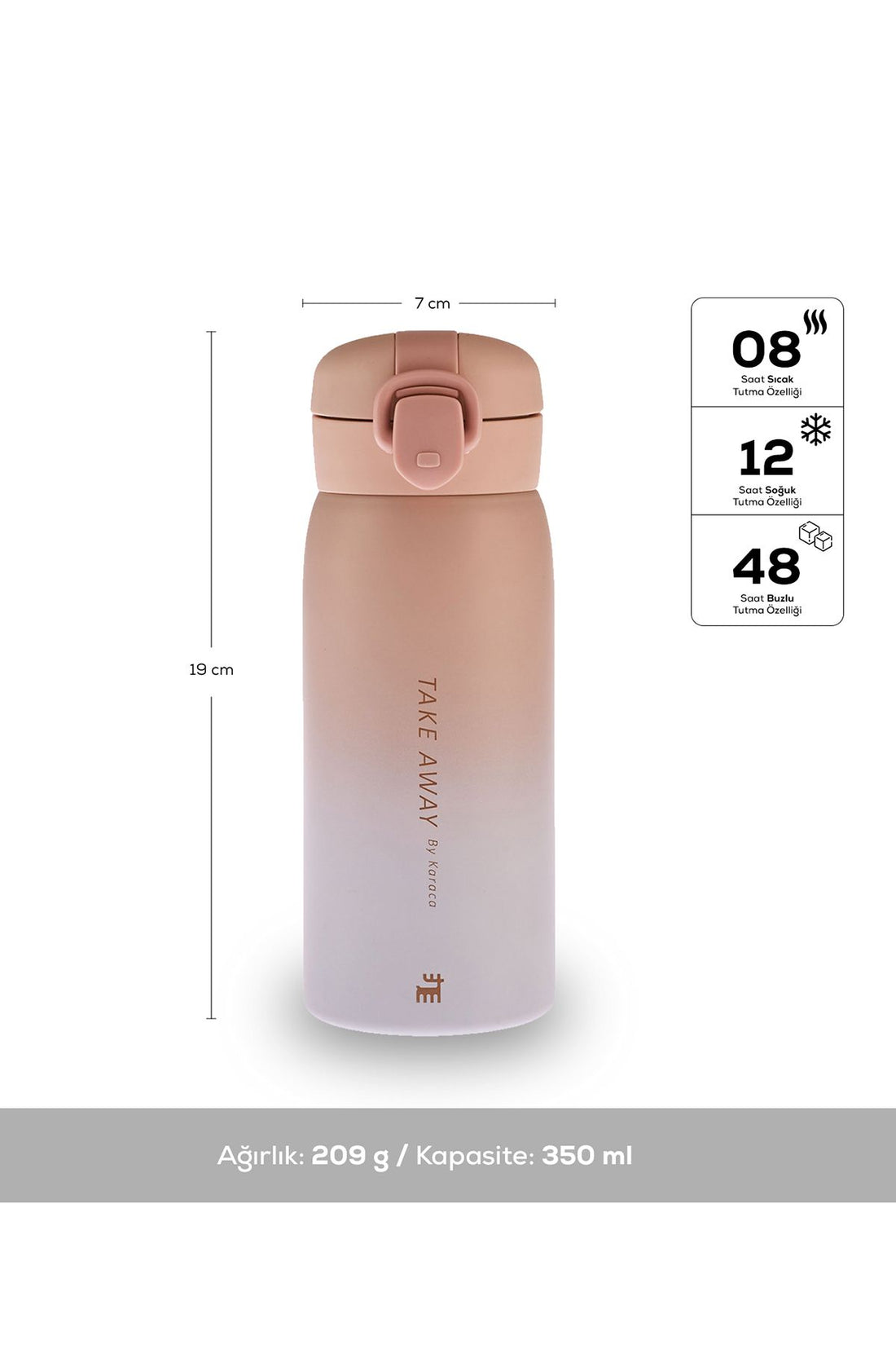 Skyfall Steel Sealed Thermos 350 ml Pink