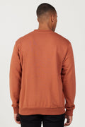 Men's Light Brown Standard Fit Regular Fit Crew Neck 3 Thread Cotton Sweatshirt