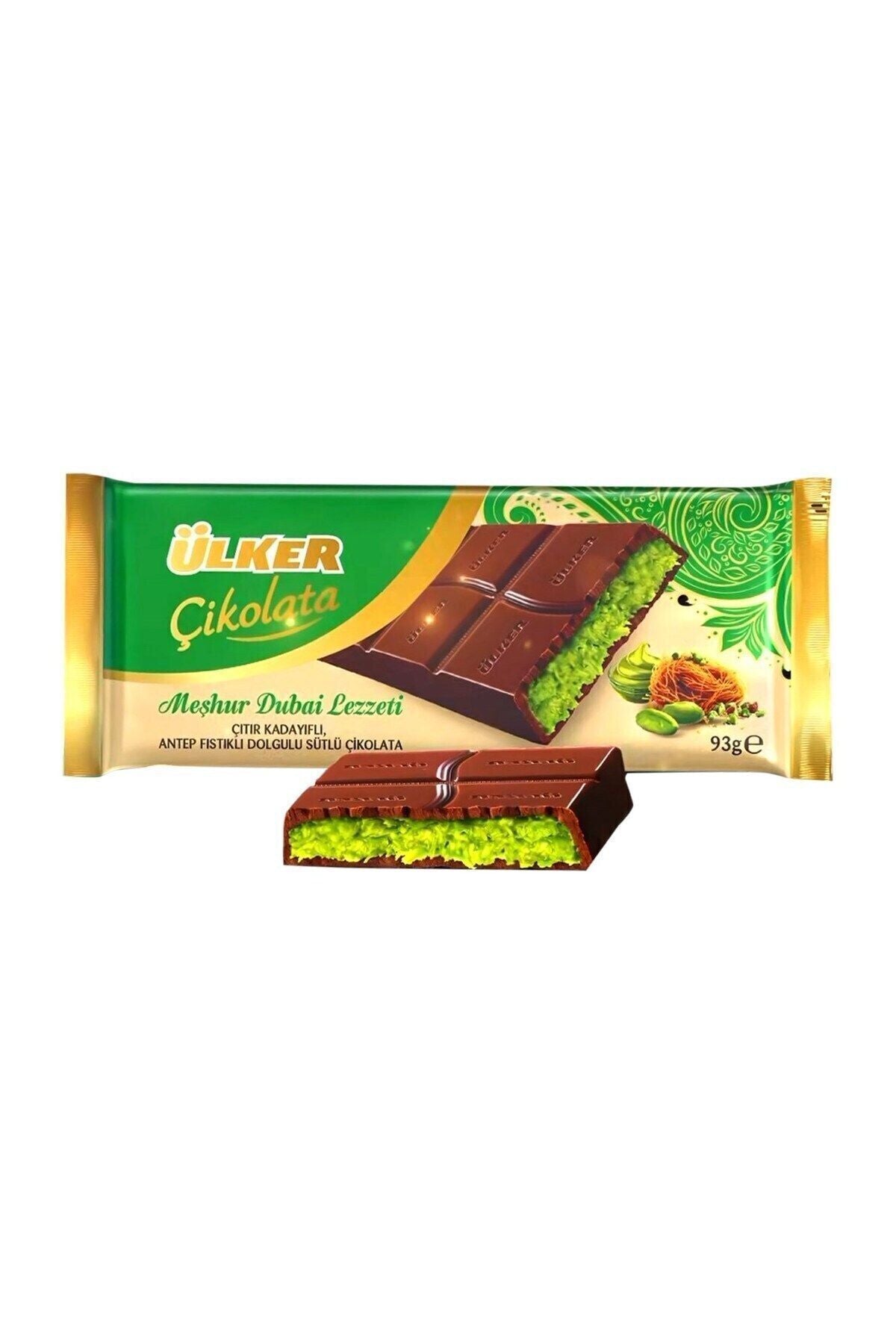 Ülker Eşhur Dubai Flavor Dubai Chocolate 93 g x 3 Pieces