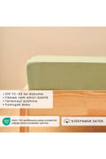 100% Cotton Satin Double Elastic Bed Sheet Foggy Green (160X200X35 CM)