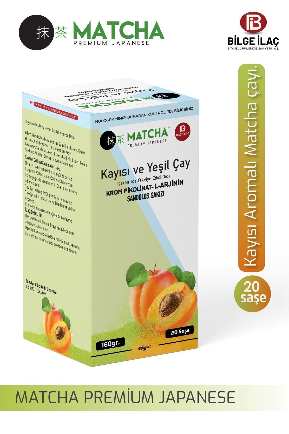 Premium Japanese Apricot Flavored Detox Burner Form Matcha Tea