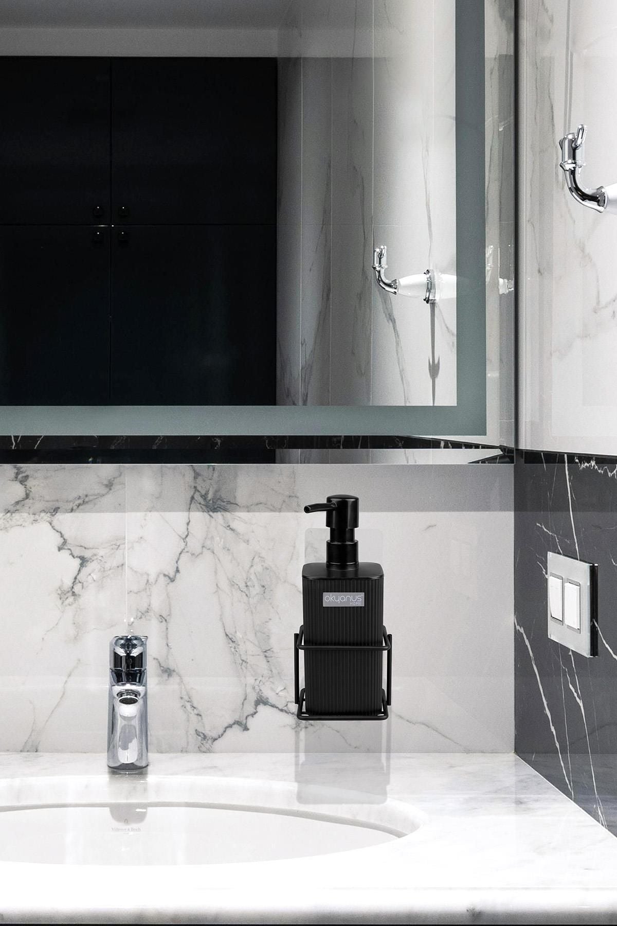 Mina Square Liquid Soap Dispenser with Black Eco Magic Stand