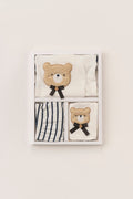 100% Cotton Newborn Clothes with Bear Slurene Embroidery 5 Pcs Hospital Outlet Set