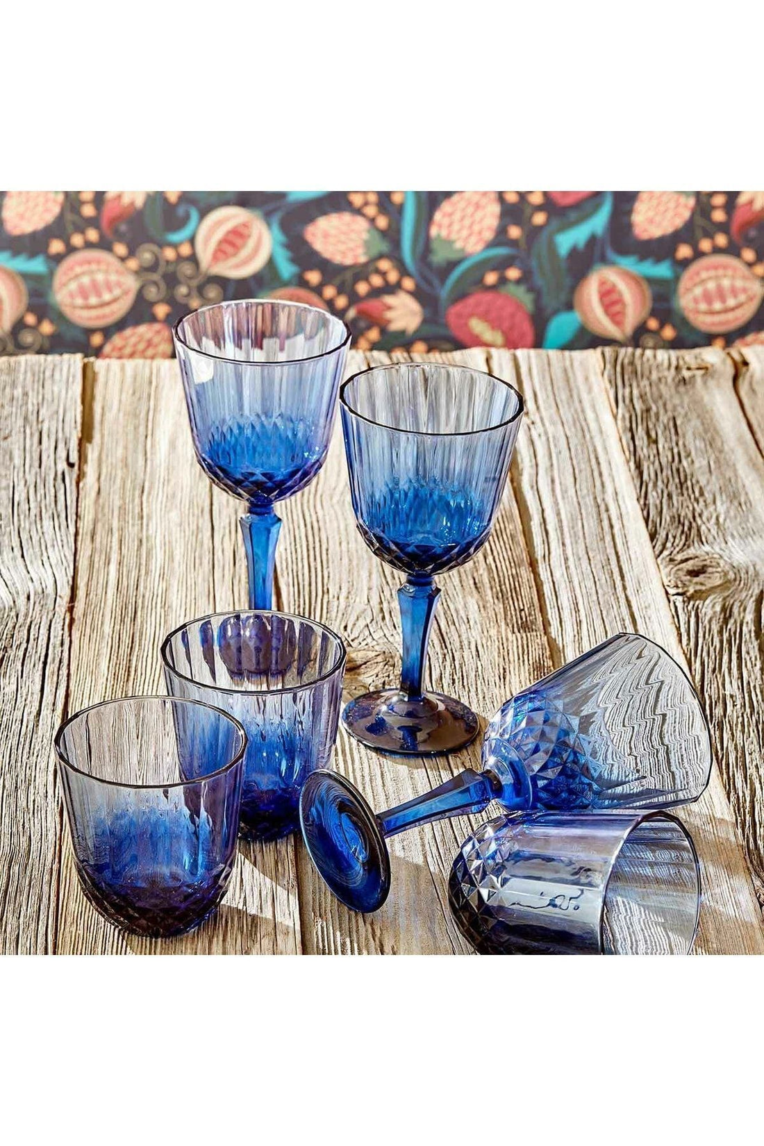 Colore Cutting Glass Set of 6 Blue (310 CC)