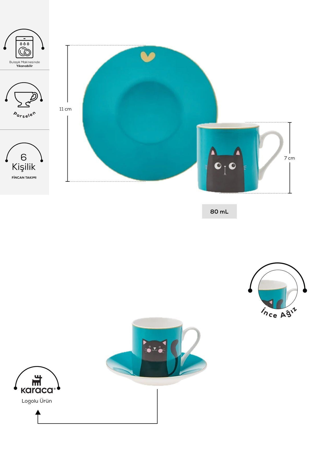 Paws 6 Person Coffee Cup 80 ml