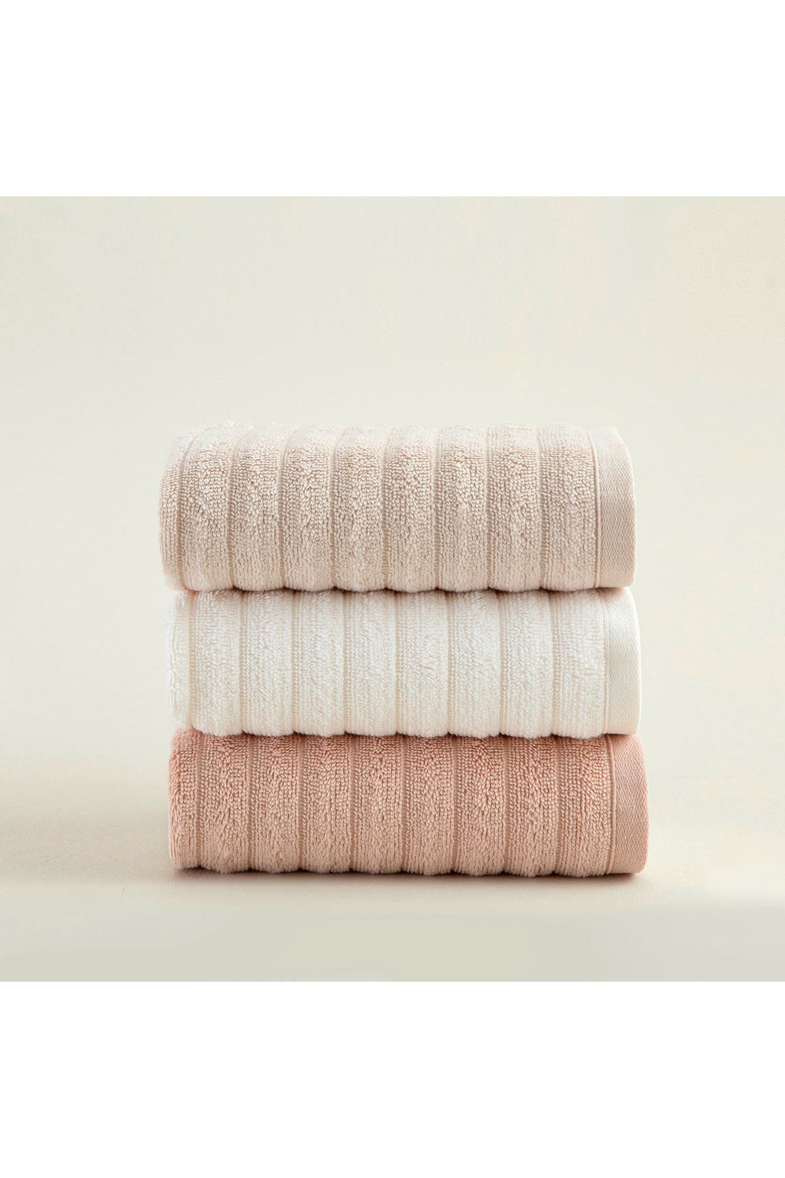 Waved 3pcs Hand Towel 30x50 cm Ecr/Beige