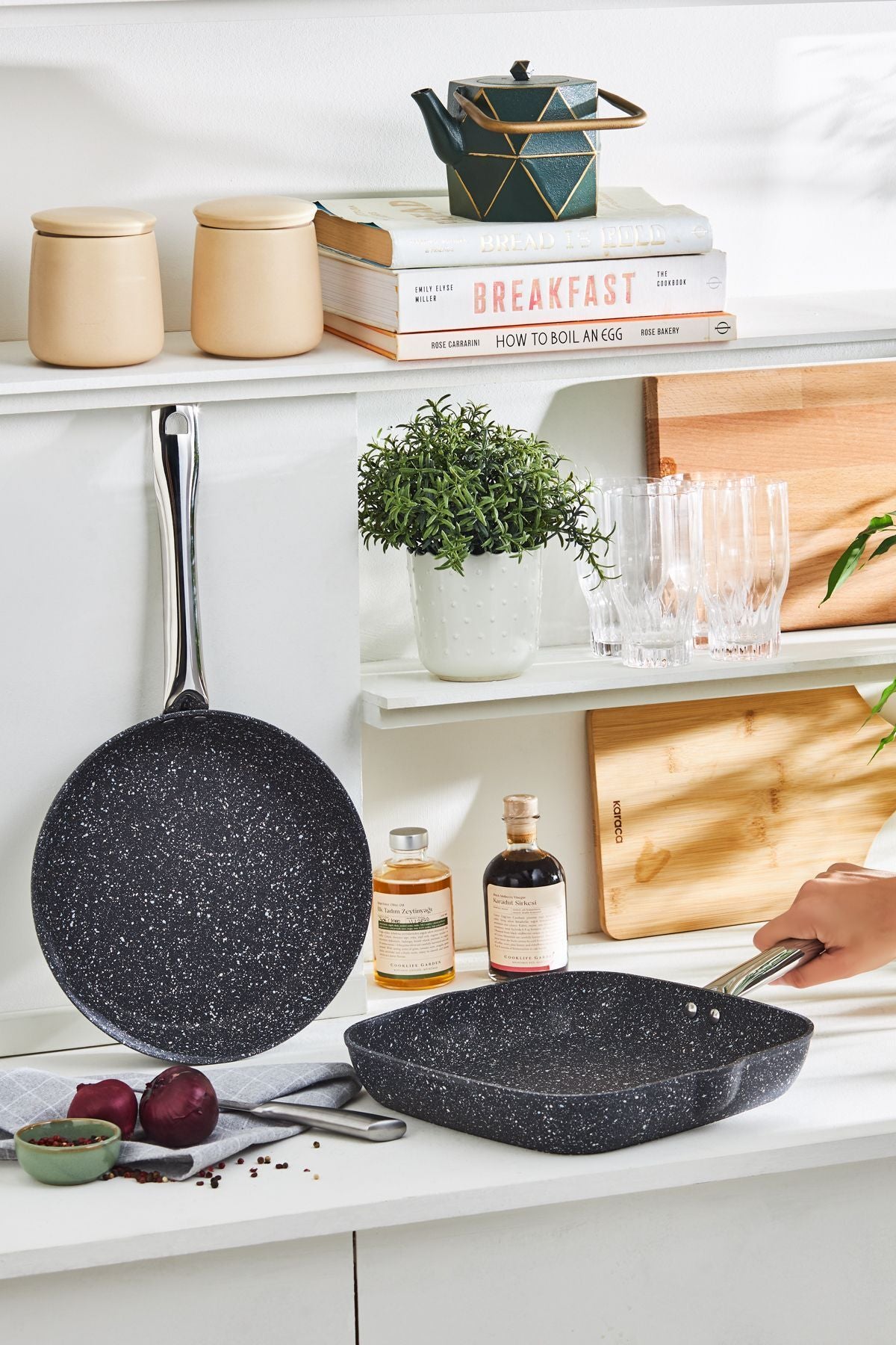 Biogranite Navy Stone Grill Pan Set