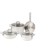 Steel Lyon 7 Piece Cookware Set 7 Induction Cooker Available Steel Steel White